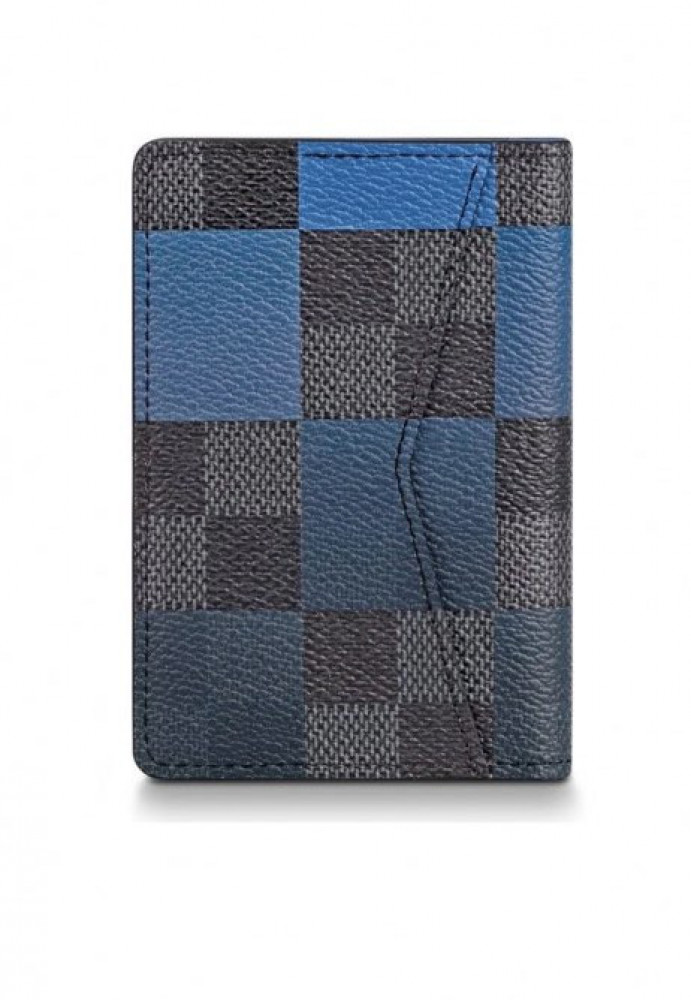 Louis Vuitton Damier Graphite Giant Blue Monogram Logo Pocket Organizer  Wallet
