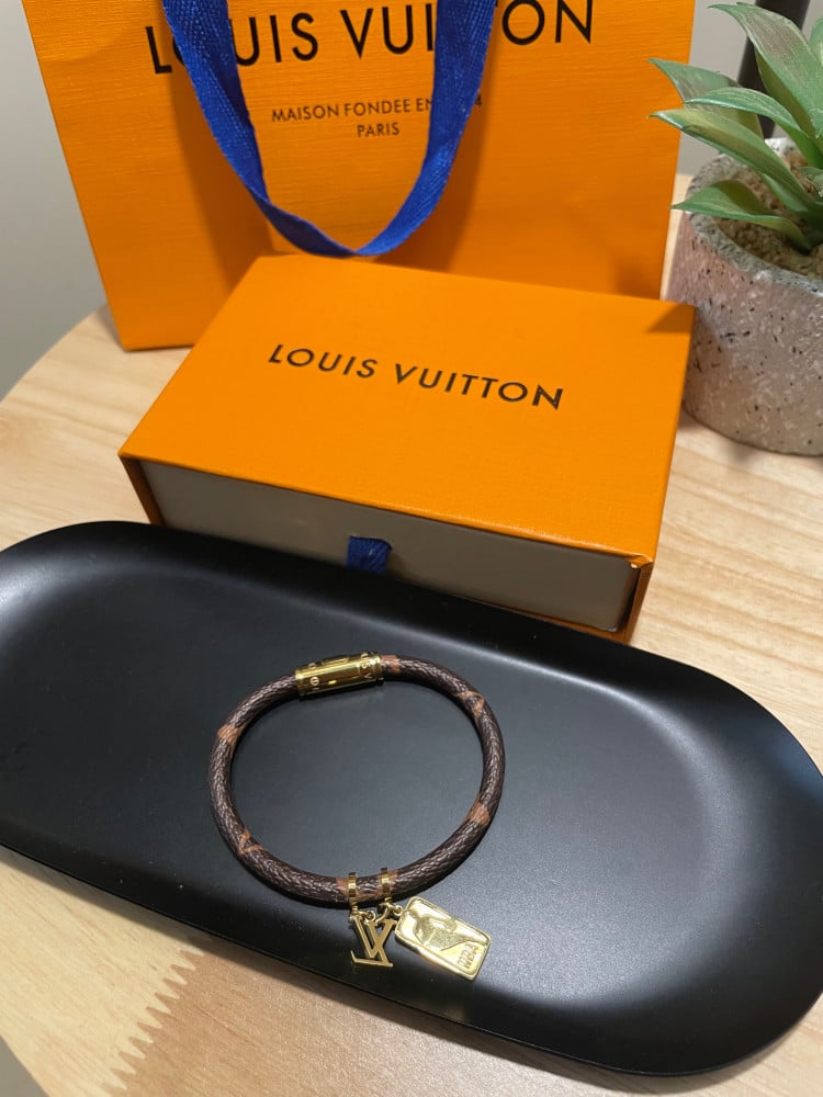 LV x NBA Bracelet, Used & Preloved Louis Vuitton Bracelet, LXR USA, Gold