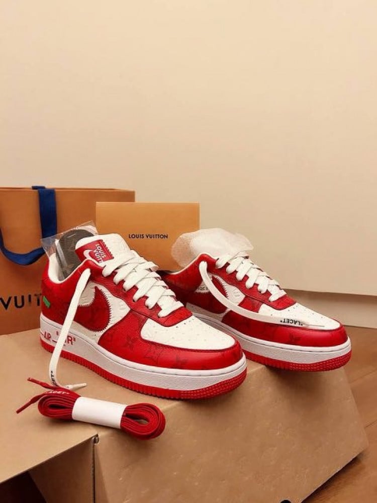 Nike x Louis Vuitton Air Force 1 Sneakers Red