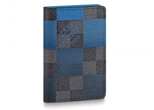 LOUIS VUITTON Pocket Damier Graphite Organizer Wallet Blue
