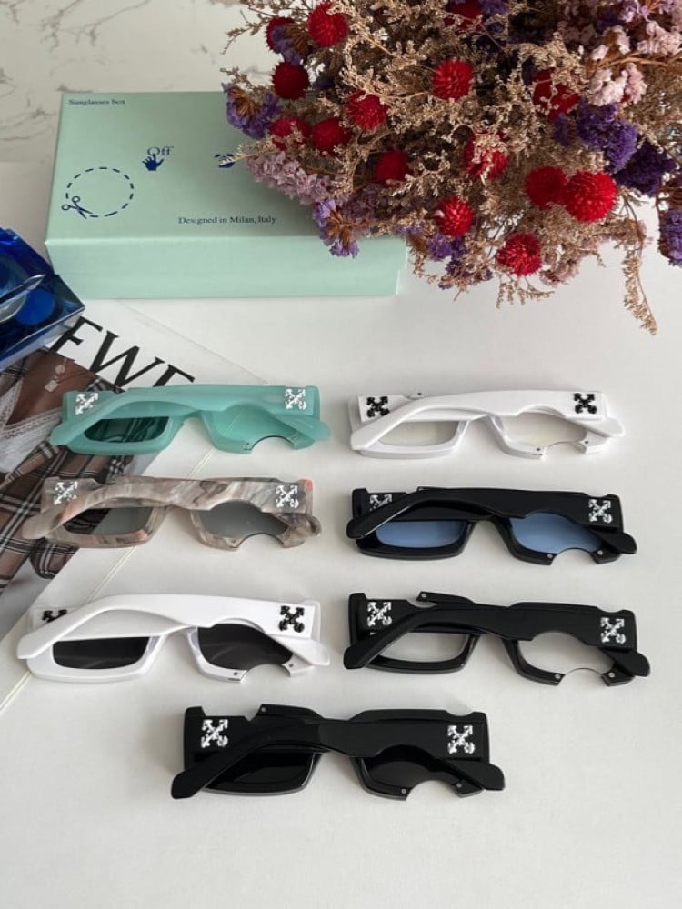 Off-White c/o Virgil Abloh Arthur Marble-effect Rectagular Sunglasses in  Gray