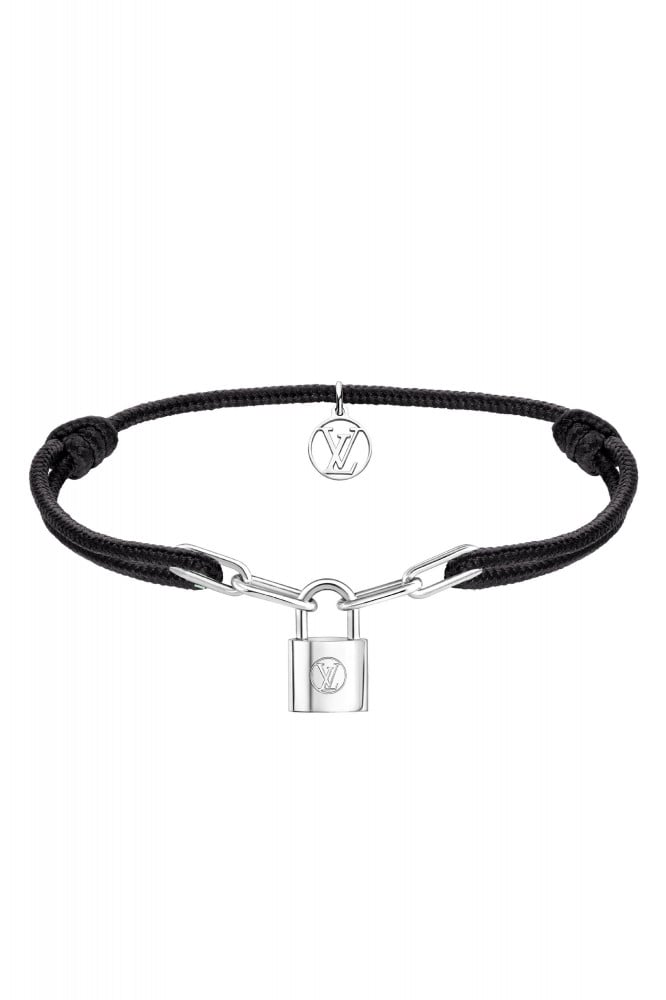 (Immediate Delivery) LV Silver Lockit Bracelet / Black