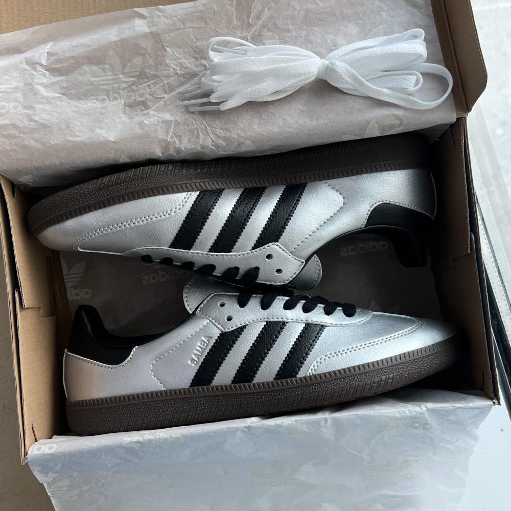 Adidas Samba OG Silver Metallic Black Gum KtownKicks