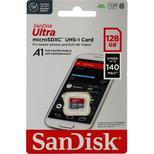 `ذاكرة داخلية 128 قيقا بايت SanDisk Ultra UHS I Mi...