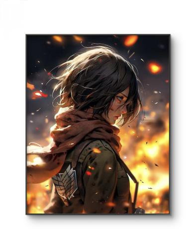 mikasa ackerman ايلا ارت لوحات فنية وديكورات جدارية مخصصة بأيدي