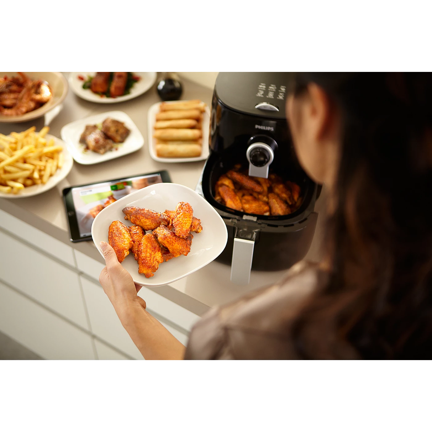 فيليبس مقلاة تعمل بالهواء من مجموعة فيفا اسود 4.1 لتر 1425واط