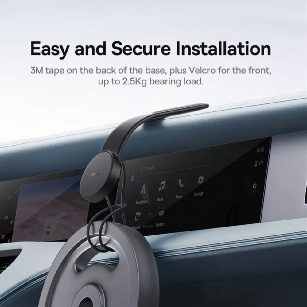 Baseus C02 Car Center Console and Dashboard Bendable Magnetic Phone Holder Black