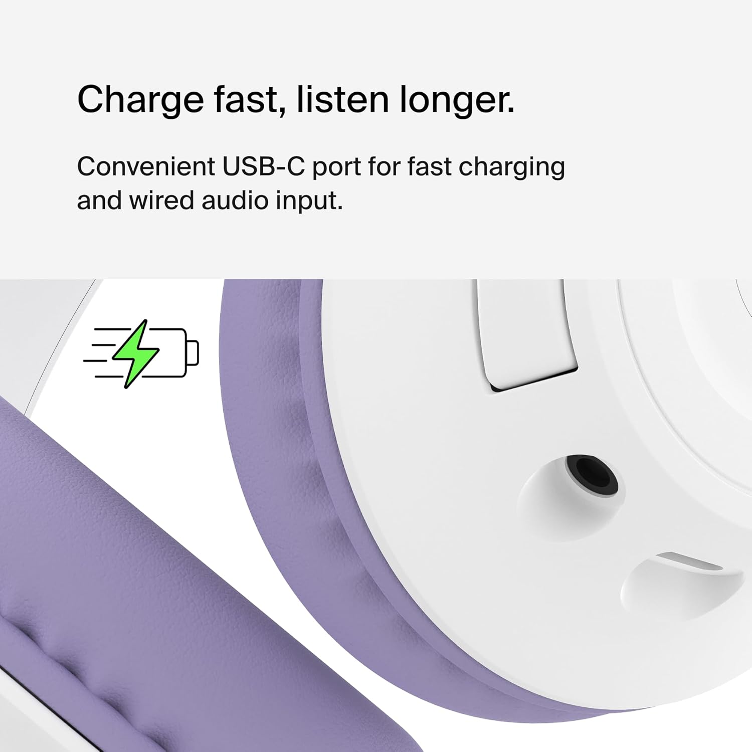 بلكن - سماعة رأس للأطفال Soundform Inspire مع ميكروفون بوم - فوق الأذن - لون لافندر