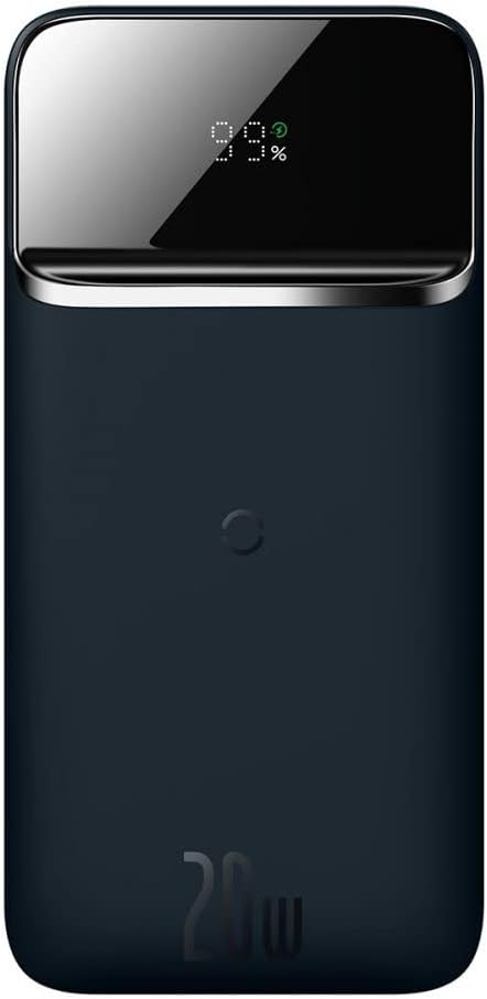 بيسوس باور بانك مغناطيسي لاسلكي بخاصية الشحن السريع   10000mAh 20 واط ازرق