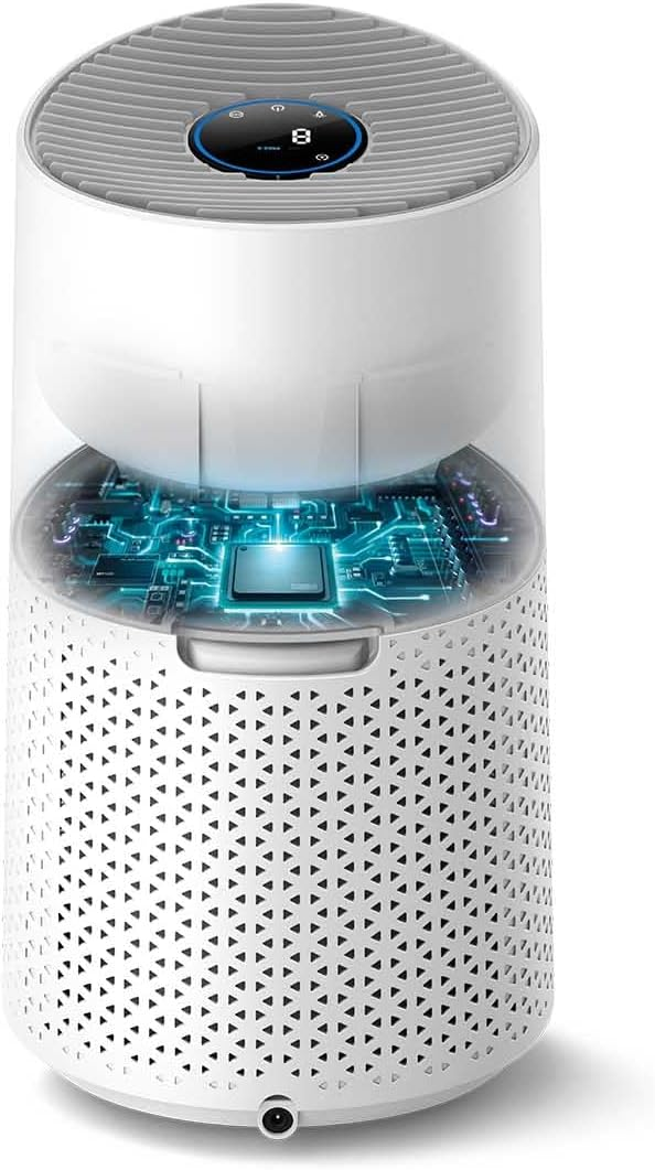 فيليبس جهاز تنقية الهواء 1000 سيريس منقي الهواء للغرف التي تصل مساحتها إلى 78 متر مربع ينقي الهواء في غضون 10 دقائق مع 4 إعدادات للسرعة لون أبيض