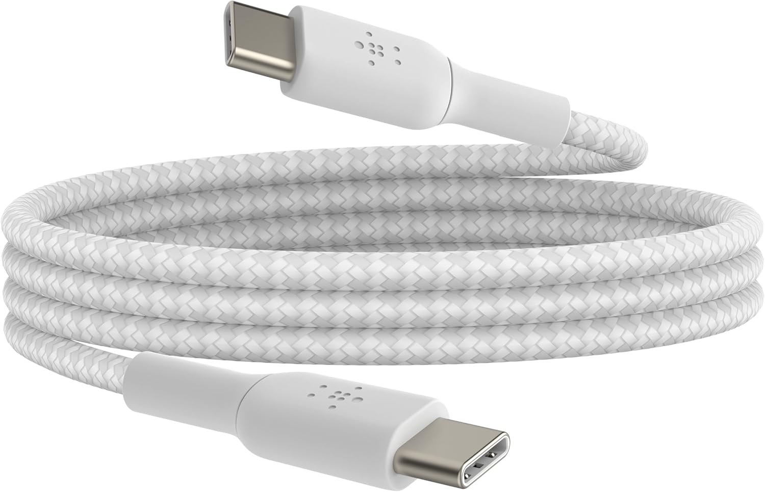 بلكن كابل مضفر USB-C الى USB-Cشحن سريع 1متر ابيض