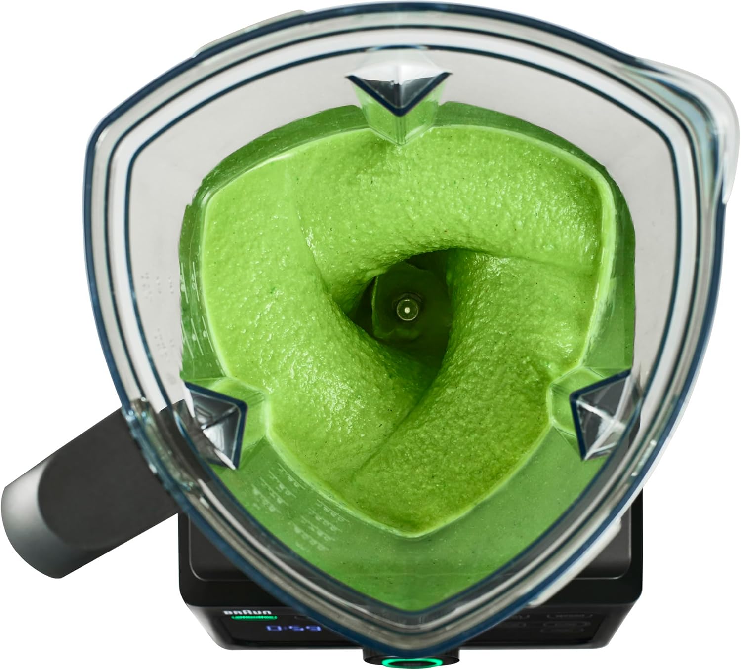 Braun Power Blend 9 Premium 1600W 2L Smoothie Maker with 18 Functions Unique Triangular Tritan Jar 2 Smoothie2Go Bottles 600ml Chop Ice Crush Ice Cream and Spread Black