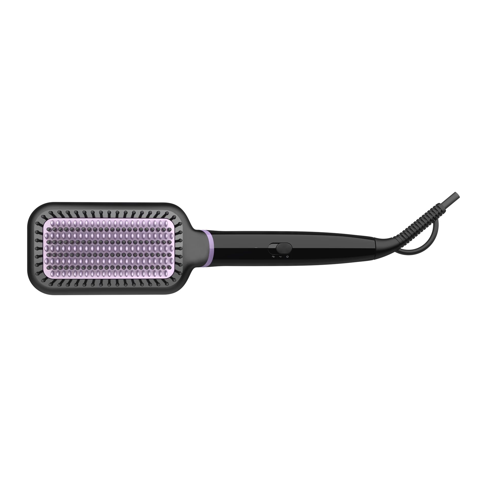 Philips Stylecare Essential Heated Straightening BRush Extra Large BRush Area Tourmaline Ceramic Coating 2 Temperature Settings 3 Pin Black/Purple