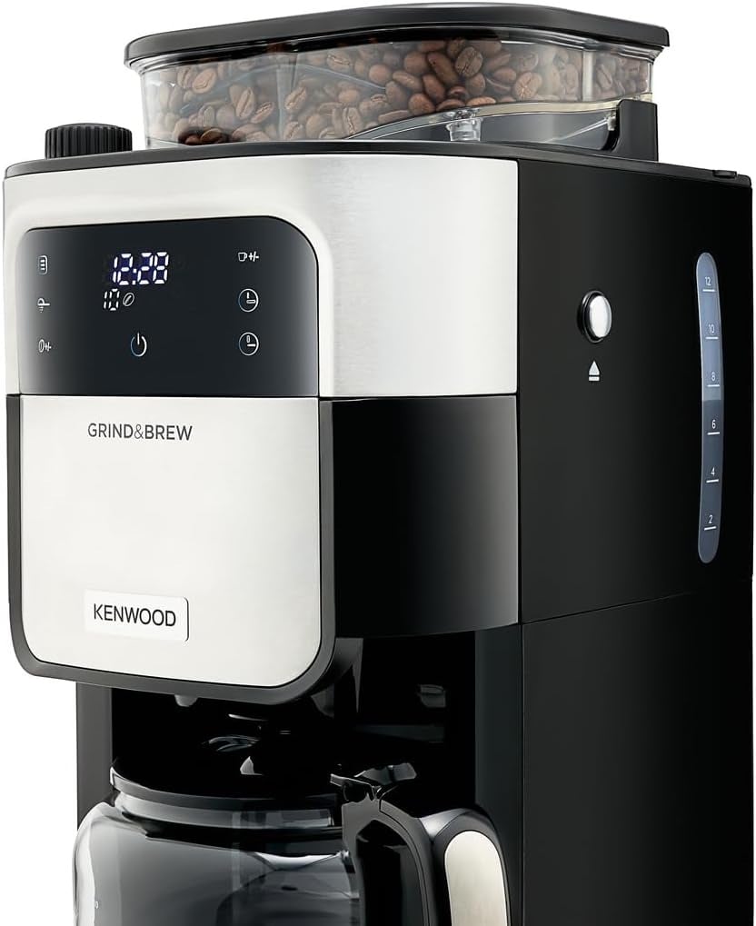 كينوود ماكينة تحضير القهوة بالتنقيط بسعة 1.5 لتر باللون الأسود المعدني
