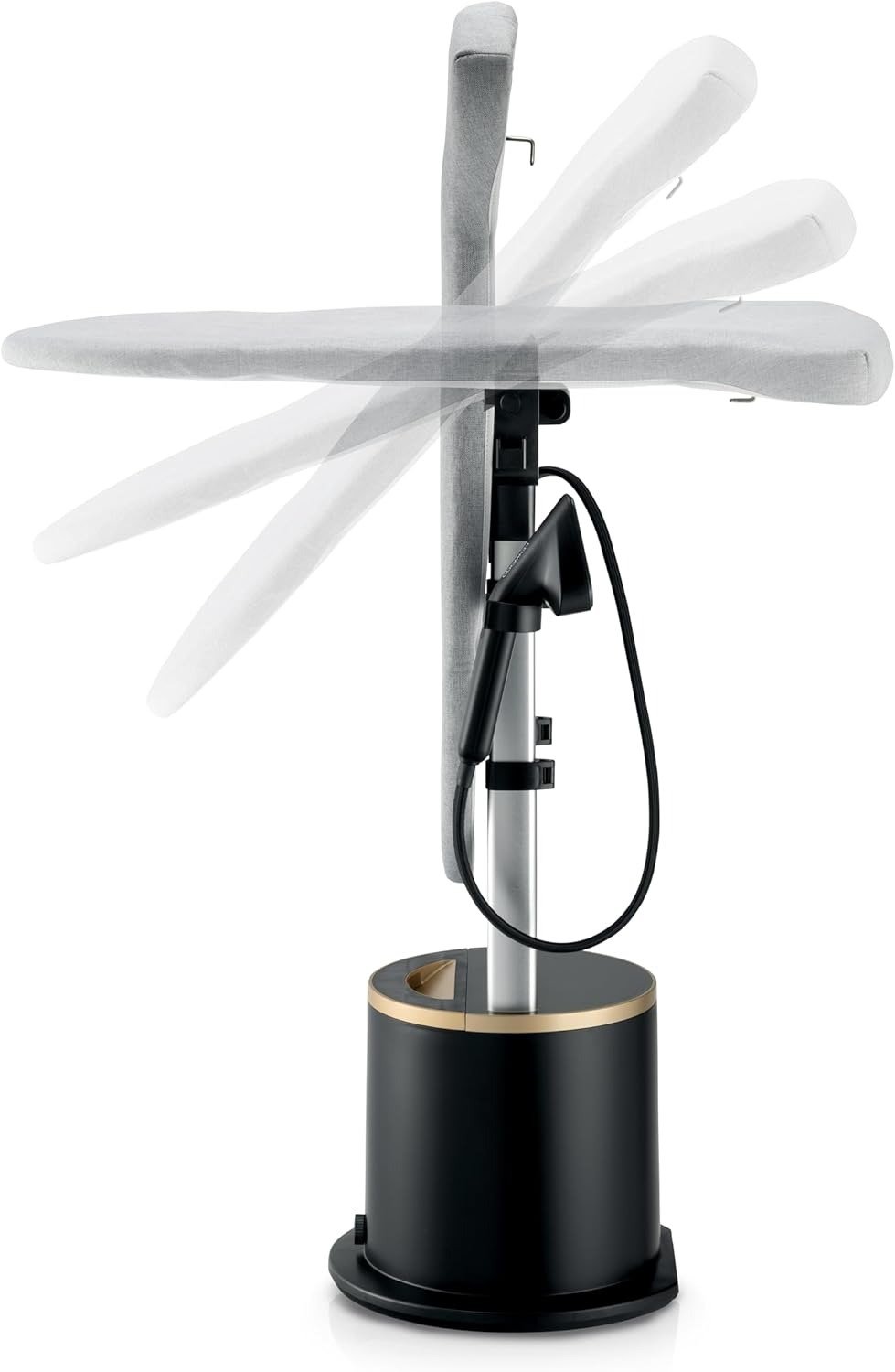 Kenwood Garment Steamer 2200W, 2L Tank with Ironing Board, Digital Control, Model GSP80.400, Matte Black with Gold Accents