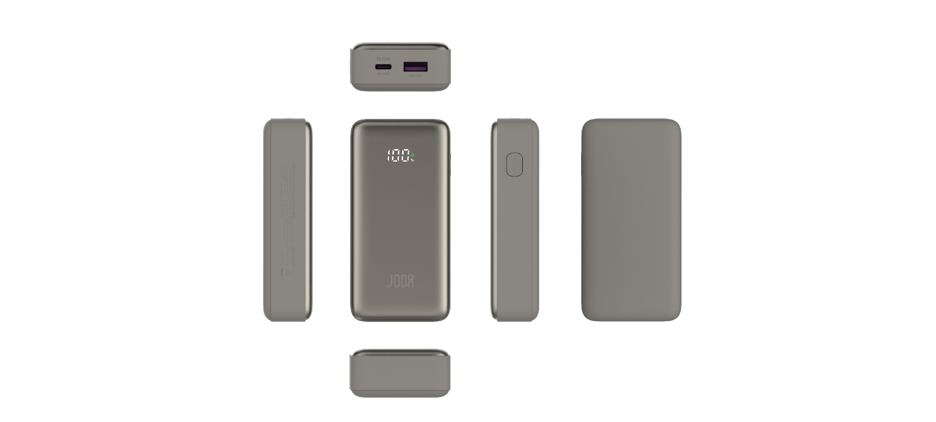 جودا بنك طاقة توربو 10، 10000 مللي أمبير/ساعة، PD، 30 واط، شاشة LED رمادي، منفذان، 1USB-C، 1USB-A (PB013AUUN1)