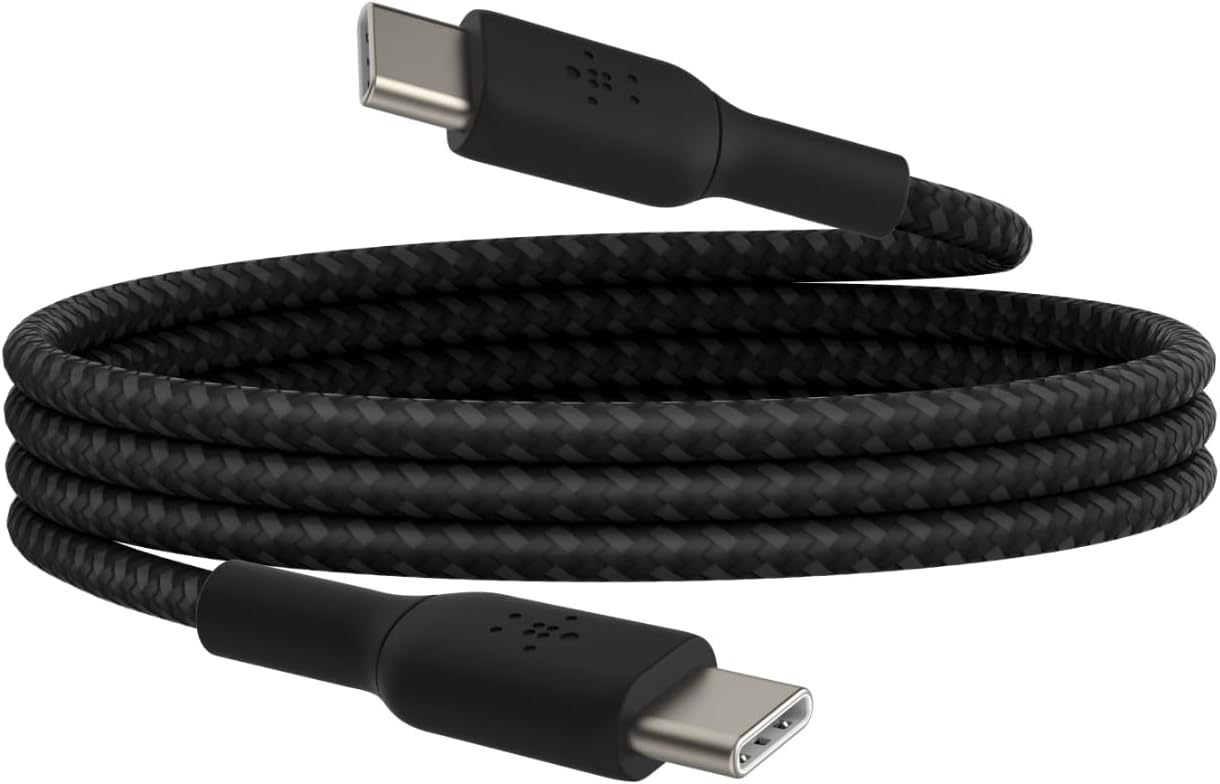 Belki Boost Charge Braided USB-C to USB-C Cable 1M/60W BLACK