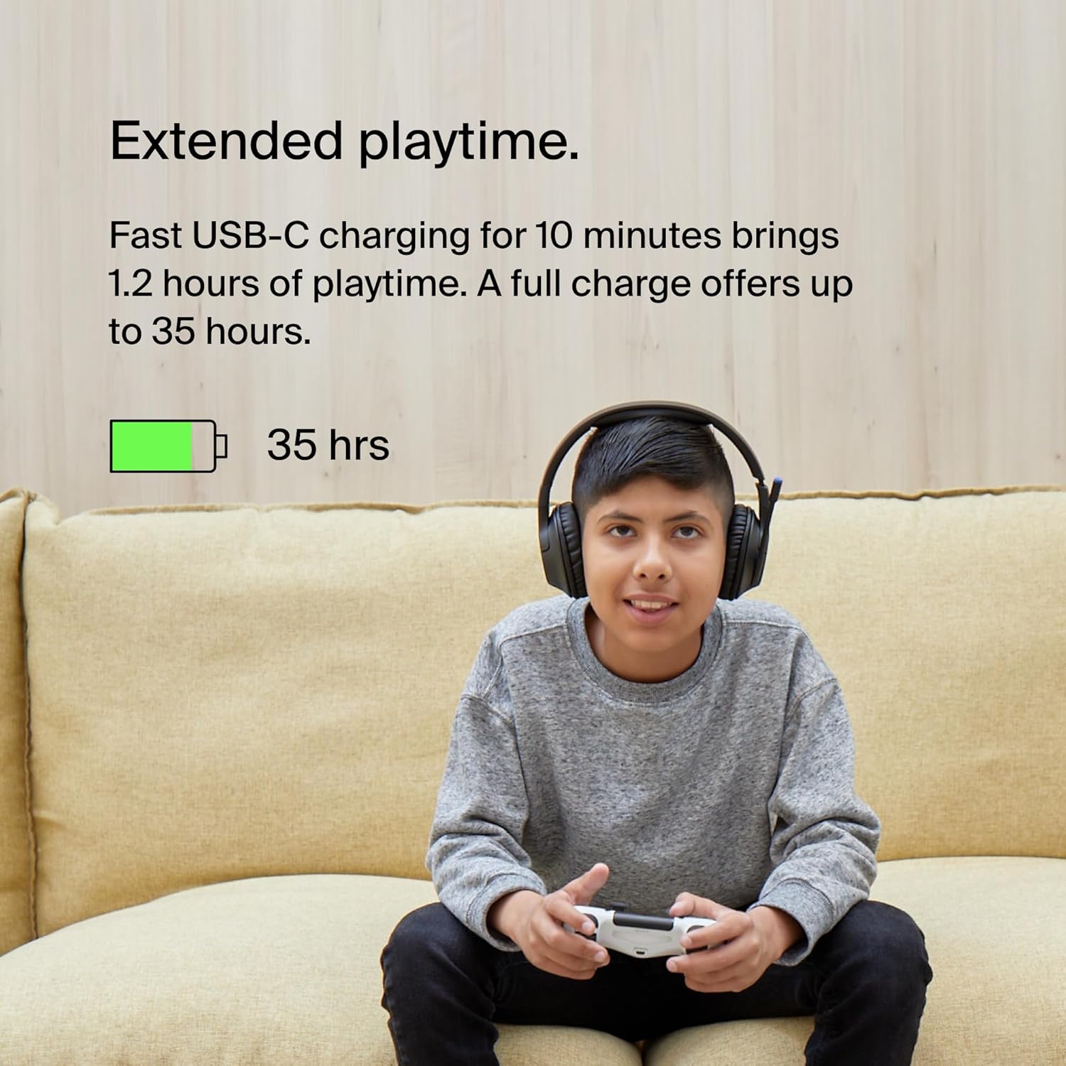 بلكن - سماعة رأس للأطفال Soundform Inspire مع ميكروفون بوم - فوق الأذن - أسود