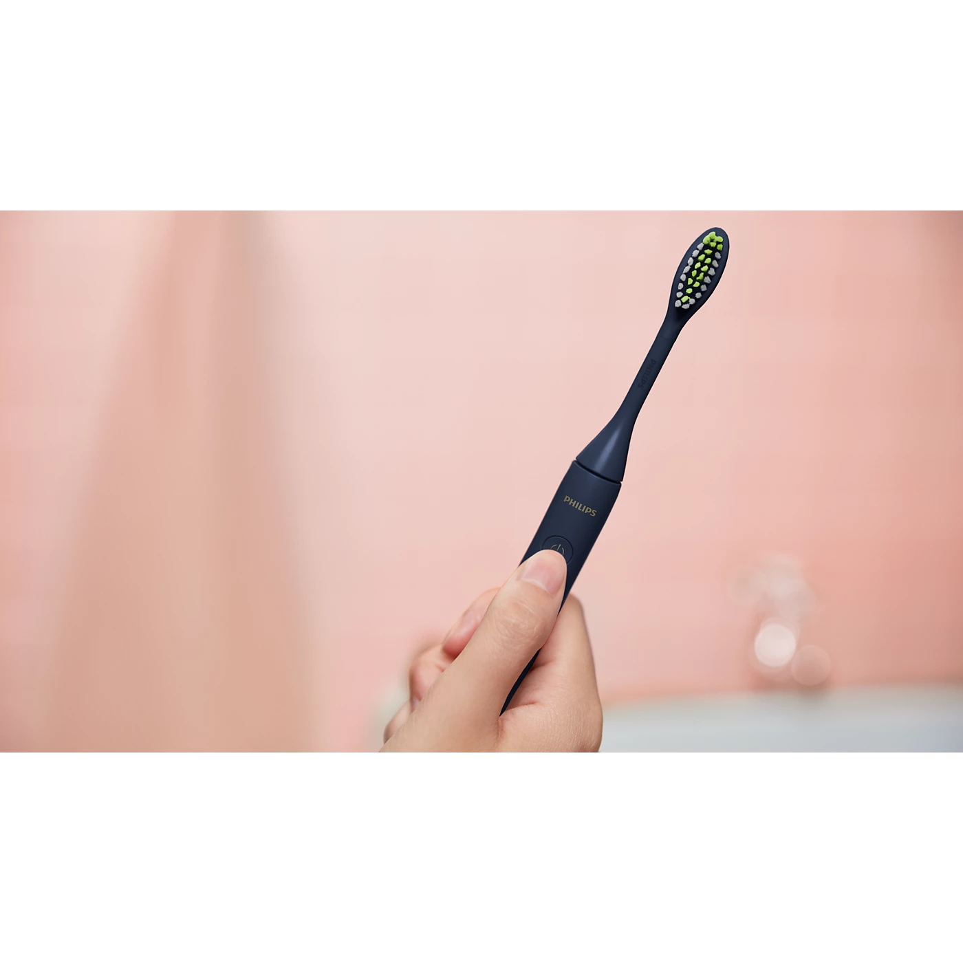 فيليبس فرشاة اسنان  وان تعمل بالبطارية مع حافظة من سوني كير ازرق ميدنايت يدوي