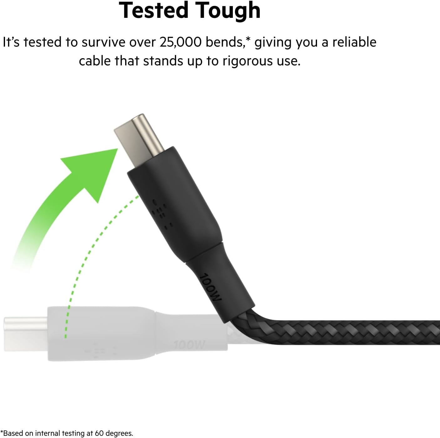 Belkin Braided USB-C to USB-C Cable 100W Cable 2M Black