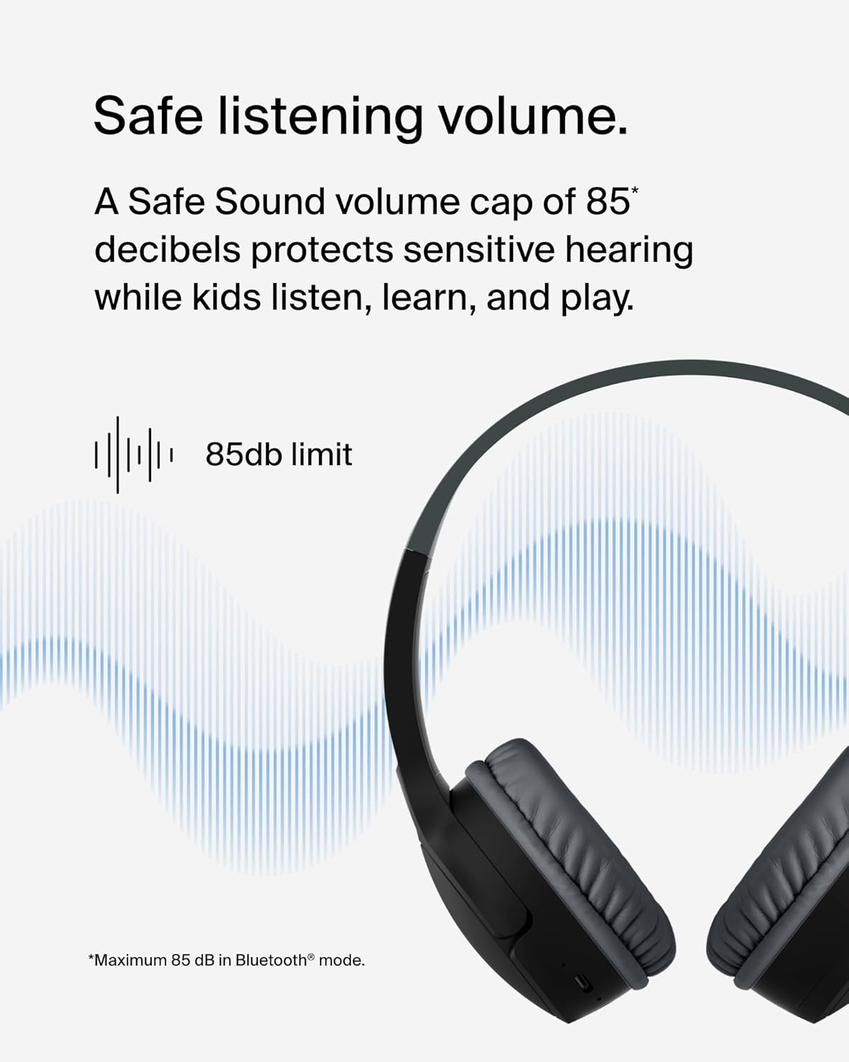 بلكن - سماعة رأس للأطفال SoundForm على الأذن - أسود