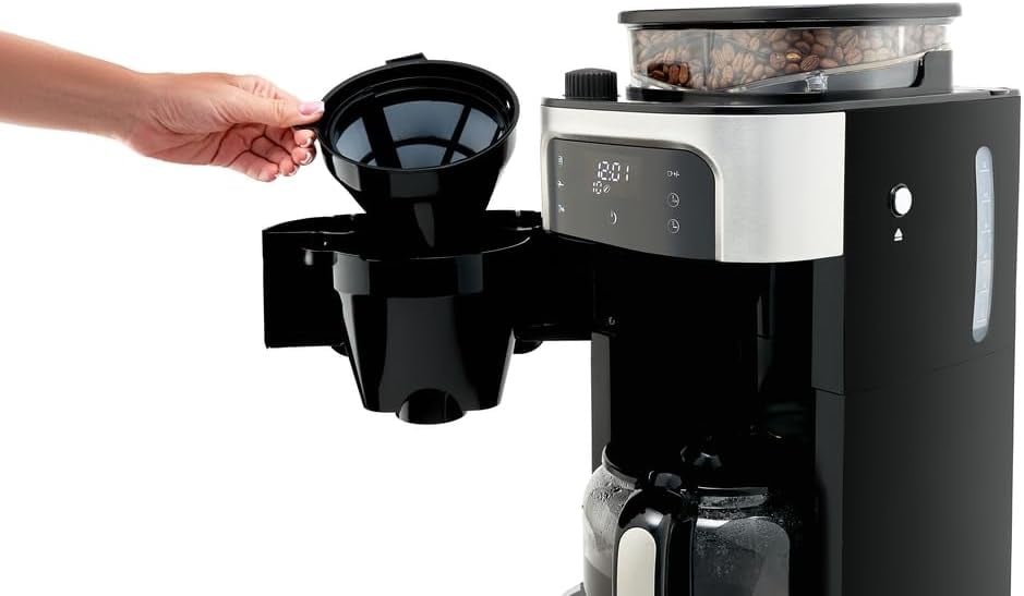 كينوود ماكينة تحضير القهوة بالتنقيط بسعة 1.5 لتر باللون الأسود المعدني