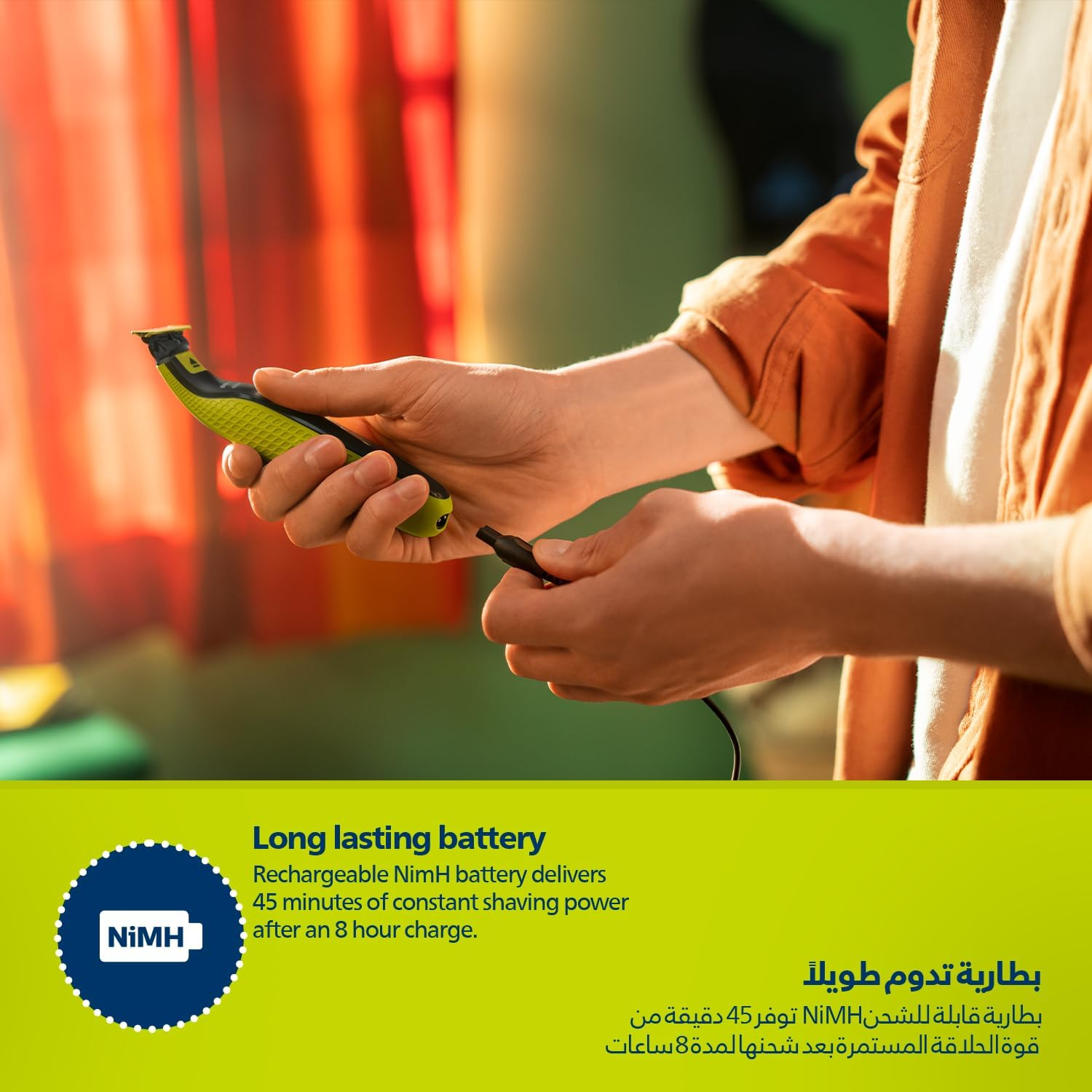 Philips OneBlade Face Trim edge and shave any length of hair