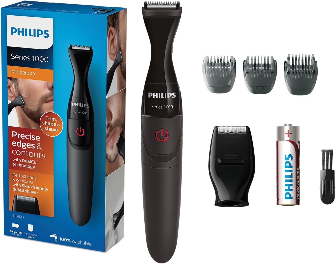 Philips Multigroom Series 1000 Ultra Precise Beard Styler with DualCut Technology for Men