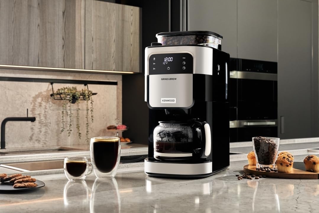 كينوود ماكينة تحضير القهوة بالتنقيط بسعة 1.5 لتر باللون الأسود المعدني