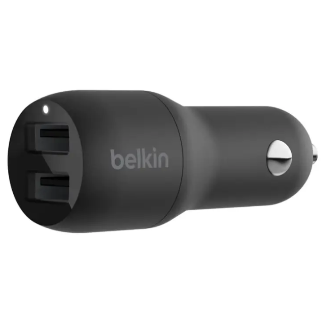 بلكن - شاحن سيارة Boost Charger بمنفذين USB-A بقدرة 24 واط - أسود