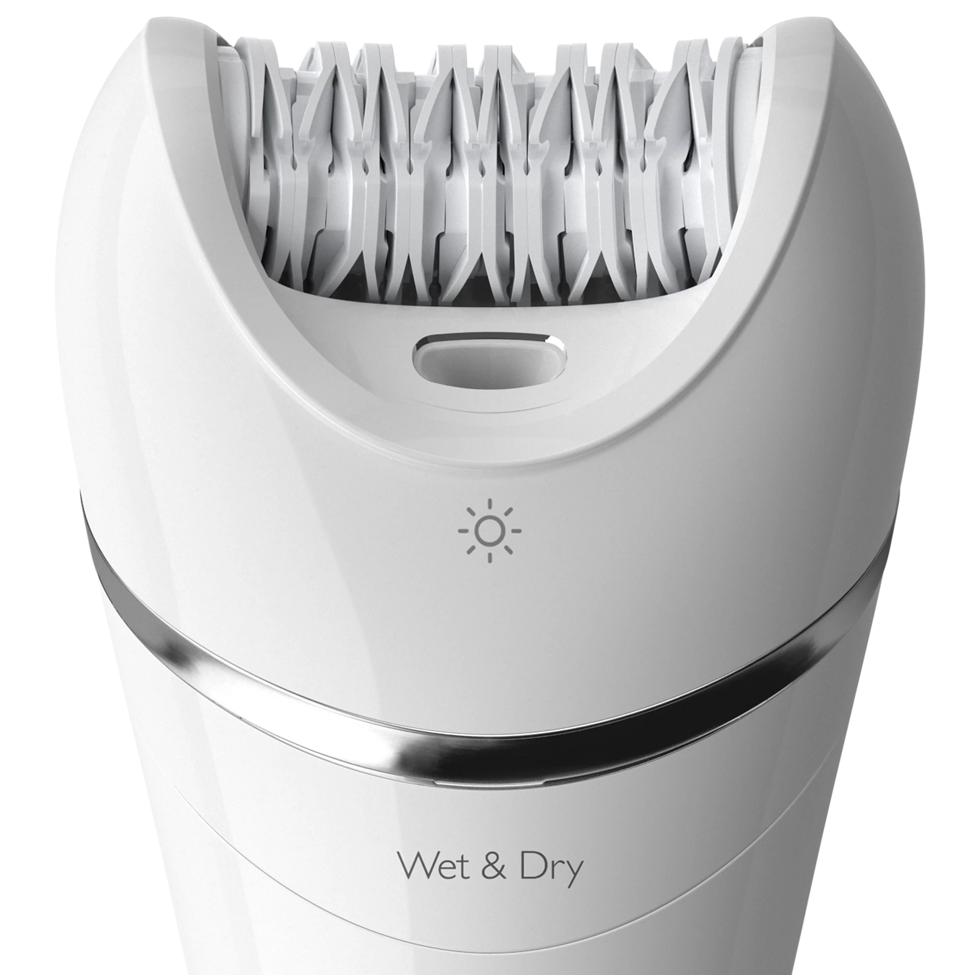 فيليبس جهاز ازالة الشعر من سلسلة 8000 ازالة شعر لاسلكية في الحالة الرطبة والجافة للرجلين والجسم مع 5 ملحقات وراس حلاقة ومشط تشذيب 3 دبابيس لون ابيض