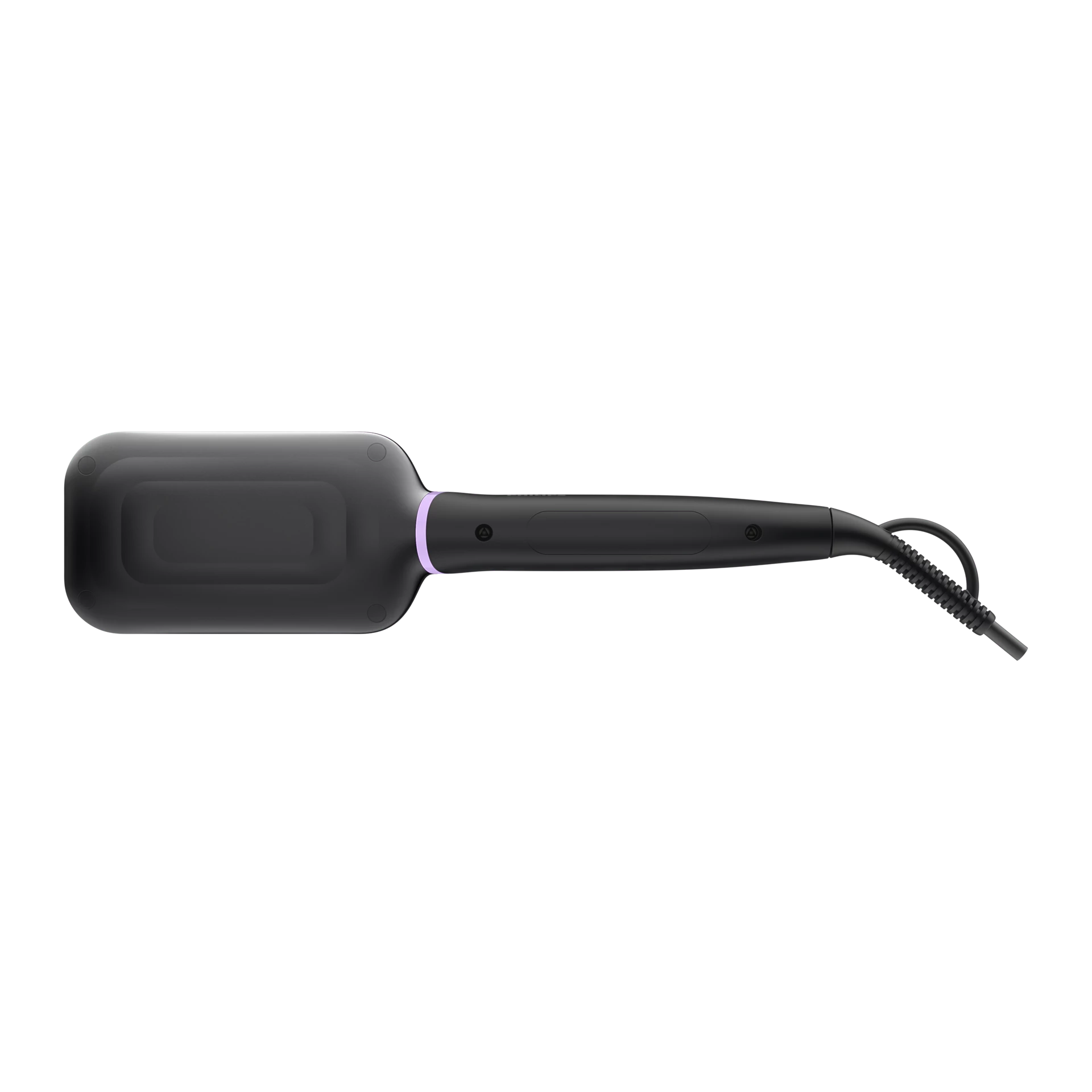 Philips Stylecare Essential Heated Straightening BRush Extra Large BRush Area Tourmaline Ceramic Coating 2 Temperature Settings 3 Pin Black/Purple