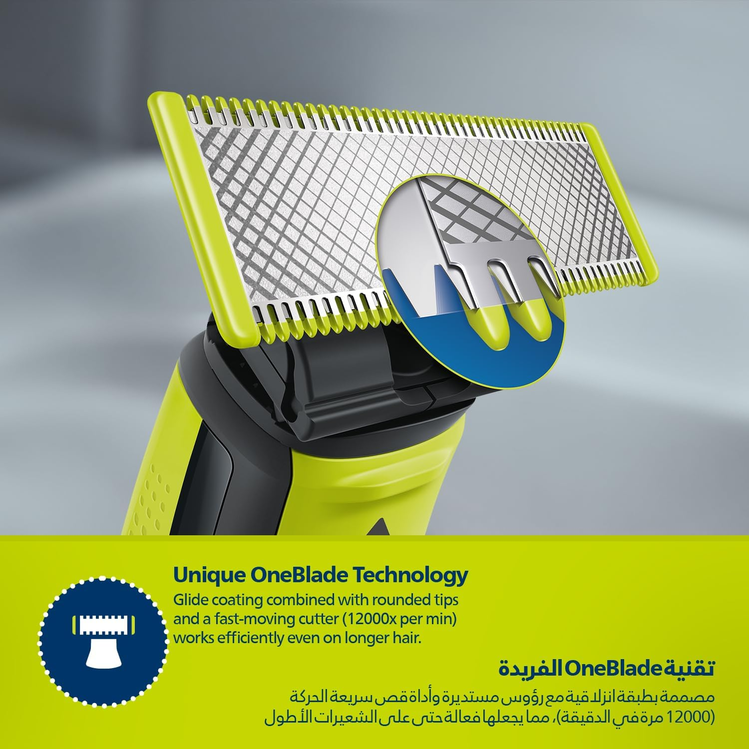 Philips OneBlade Face Trim edge and shave any length of hair