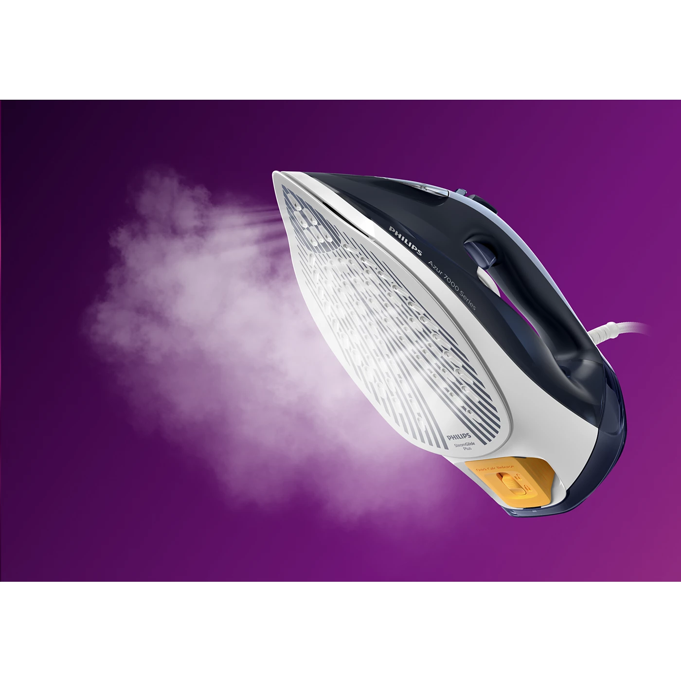 فيليبس جهاز كي بالبخار طراز 7000 اتش في 2800 واط قاعدة ستيم جلايد بلس بخار عمودي إيقاف تلقائي