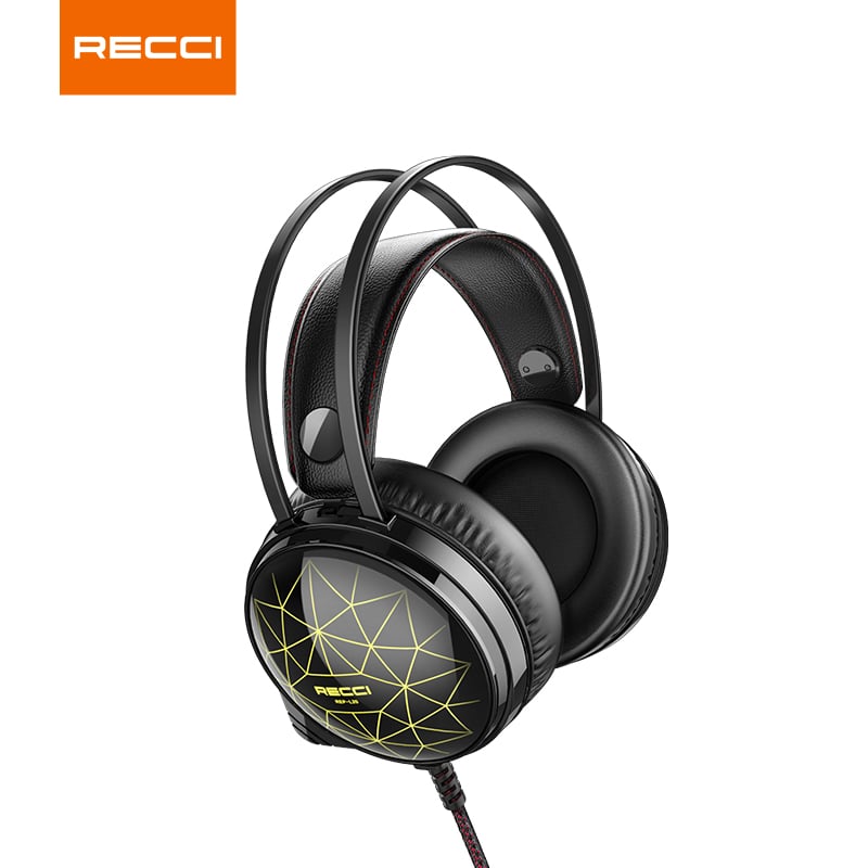 Recci Wired Headphones with 2.4m Cable – Stylish Design with Soft