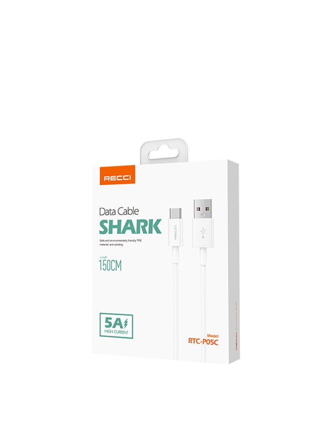 كيبل شحن من نوع  Type-c To Lightining بطول 150سم  منفذ Lightining يدعم تقنية PD شحن سريع ٢٠ واط