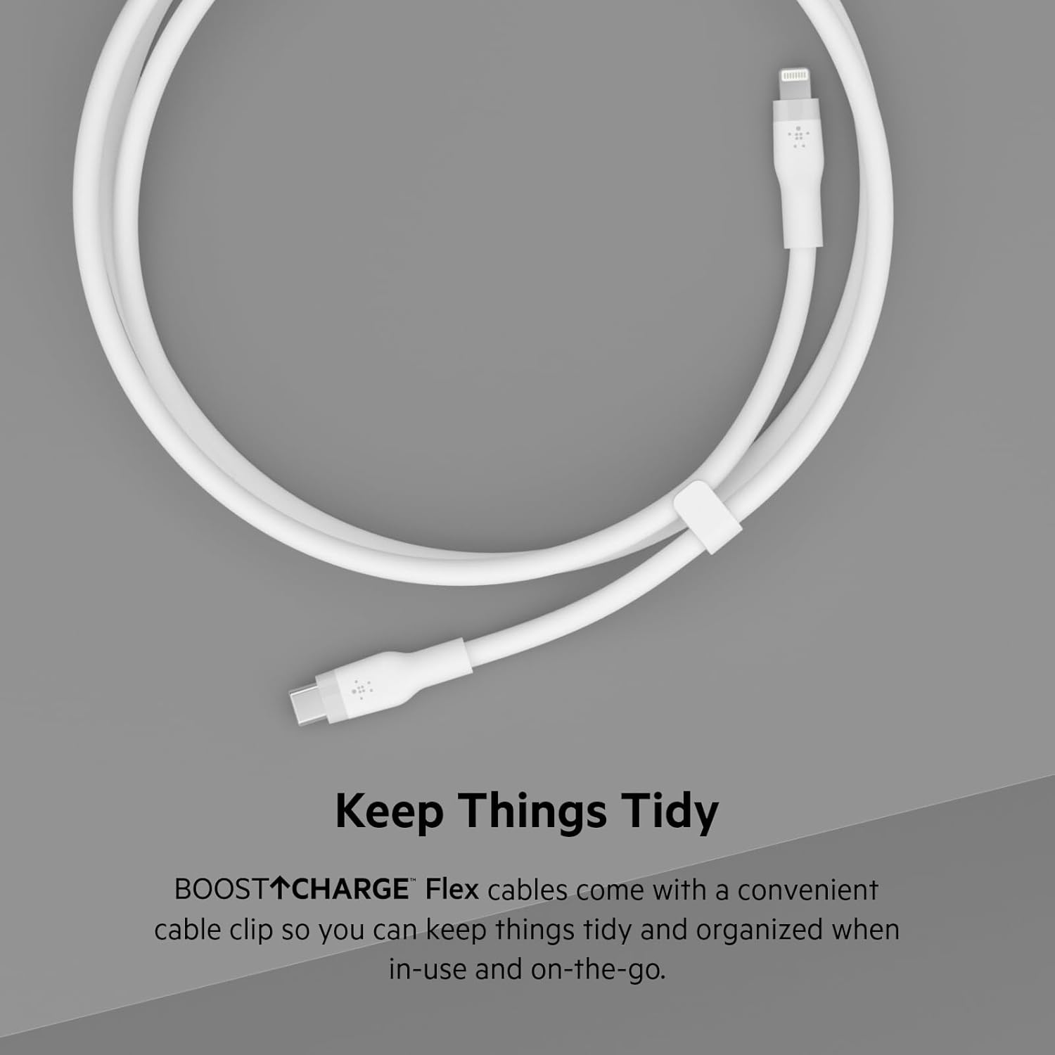 Belkin BOOST CHARGE USB-C to Lightning SILICONE Cable 1M White