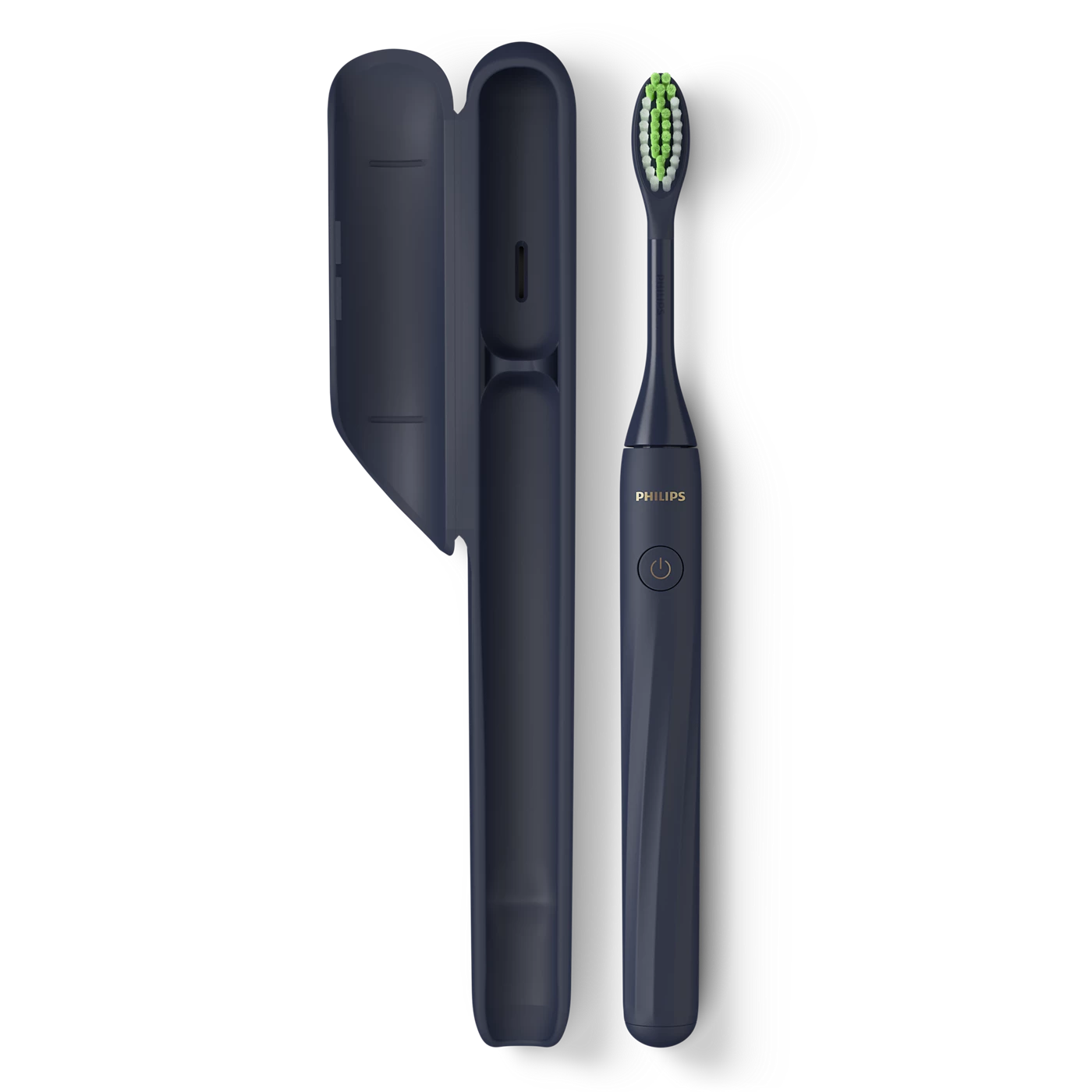 فيليبس فرشاة اسنان  وان تعمل بالبطارية مع حافظة من سوني كير ازرق ميدنايت يدوي