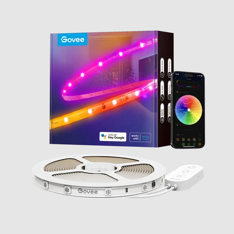 قوفي شريط اضاءة LED بتقنية واي فاي وبلوتوث 5 متر ألوان متعددة 17 سم