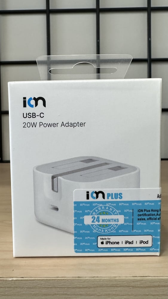 فيش جداري PD ماركة ion معتمد من ابل بقوة 20 واط 20W Type-C Power Adapter - أبيض ضمان سنتين