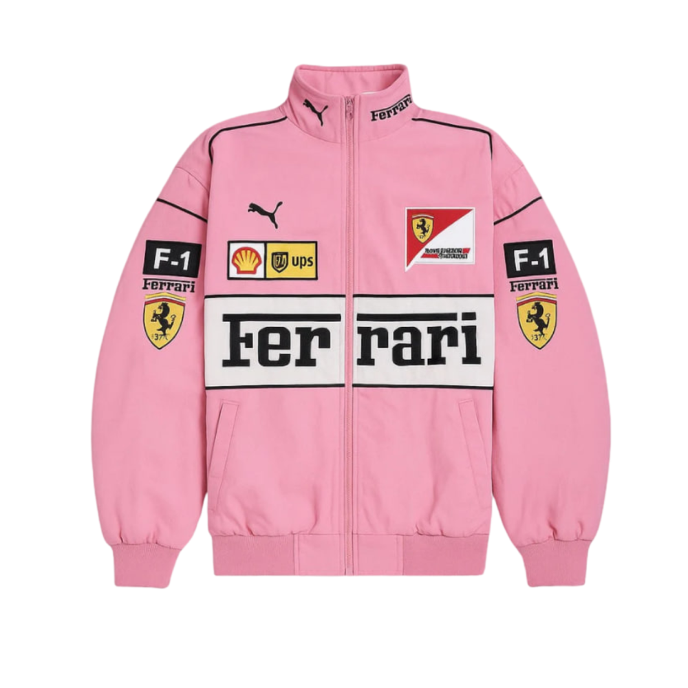 فيراري جاكيت وردي بينك | errari racing vintage jacket