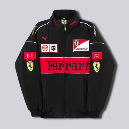 فيراري جاكيت اسود | BLACK Ferrari racing vintage j...