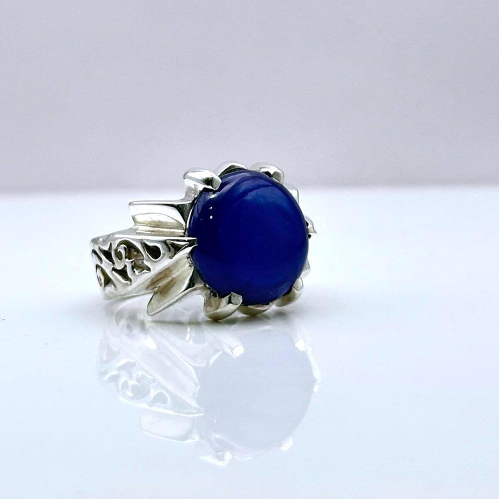 خاتم زفير نجمي بلونه الأزرق الساطع صياغة عرفان