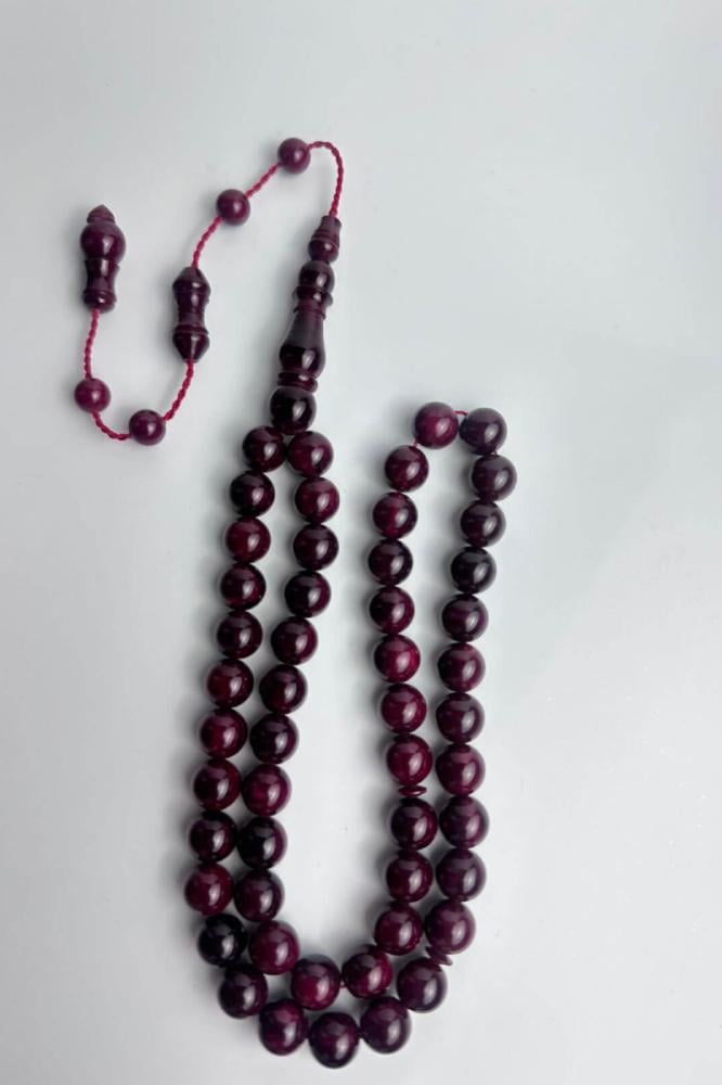 صورة مسبحة مسكي باللون العنابي الفاخر