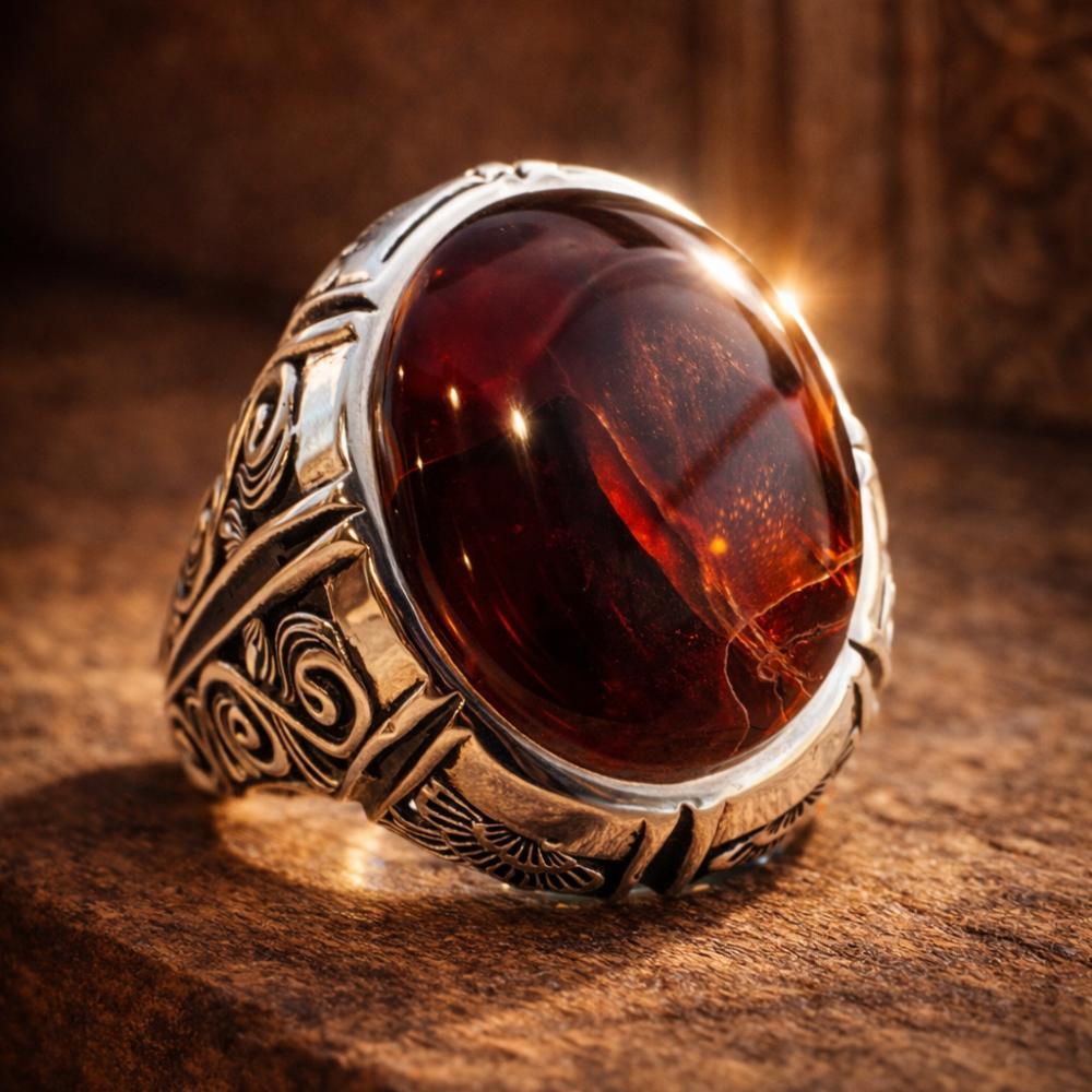 العقيق اليماني الكرزي المزعفر  لون ملكي ونُدرة لا تُضاهى