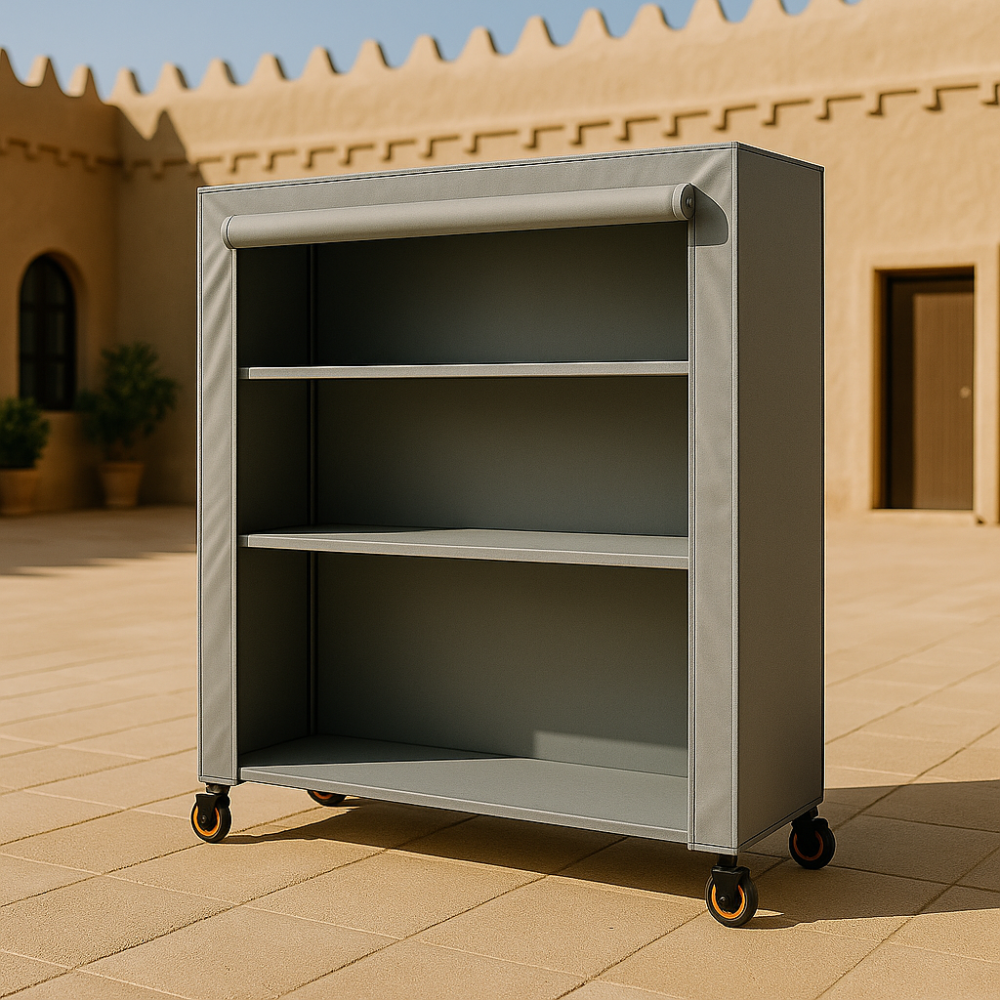 دولاب العزبة 3 رفوف رصاصي (الكبير)