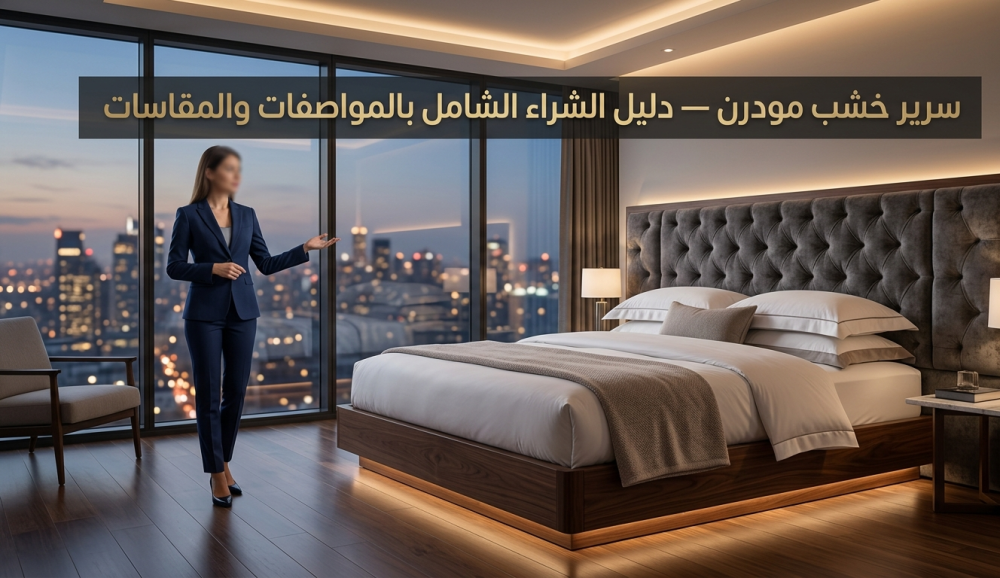 سرير خشب مودرن — دليل الشراء الشامل بالمواصفات والمقاسات
