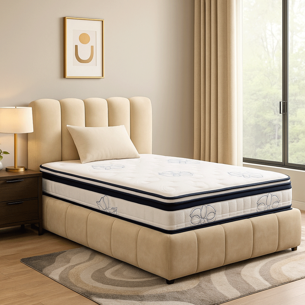 سرير مودرن خشب بيلارا بتصميم راقٍ وتنجيد فاخر لراحة مثالية