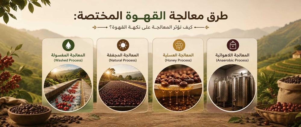 طرق معالجة القهوة المختصة: كيف تؤثر المعالجة على نكهة القهوة؟
