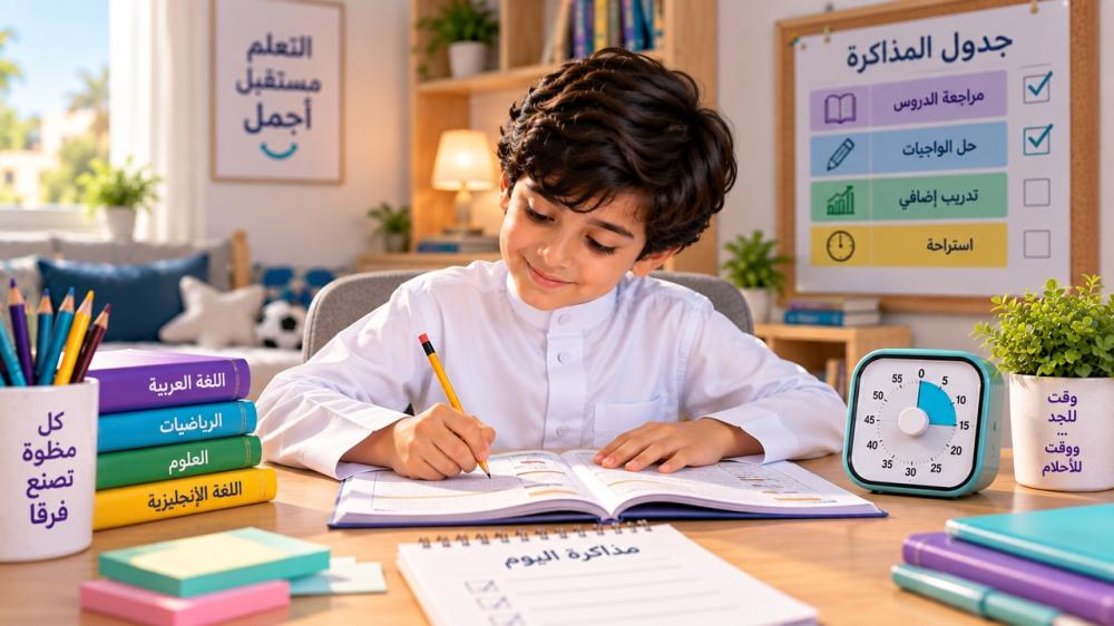 كم مدة المذاكرة المناسبة لطالب الابتدائي يوميًا؟ وكيف أنظم وقت طفلي؟